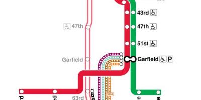 شکاگو ٹرین کا نقشہ سرخ لائن