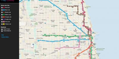 شکاگو کے پبلک ٹرانزٹ نقشہ