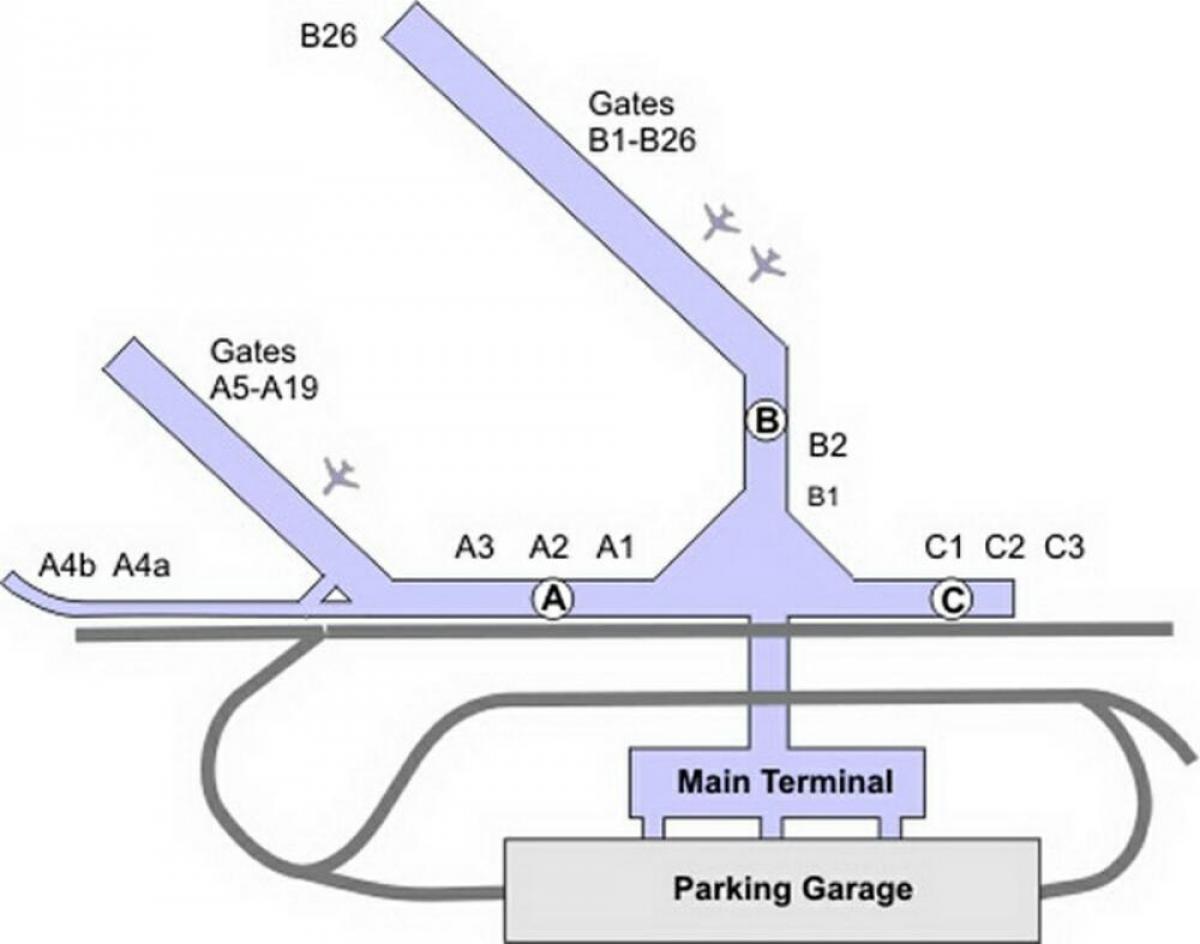 mdw ہوائی اڈے کا نقشہ