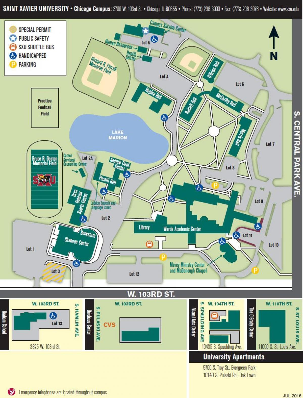 شکاگو یونیورسٹی کیمپس کا نقشہ
