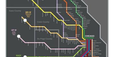 Metra ٹرین کا نقشہ شکاگو